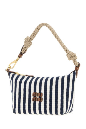Embroidered canvas shoulder bag MIU MIU (5NE8412I0G)