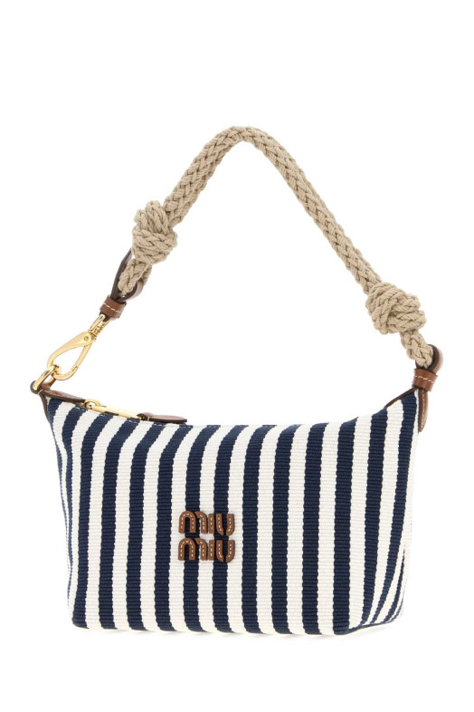 Embroidered canvas shoulder bag MIU MIU (5NE8412I0G)