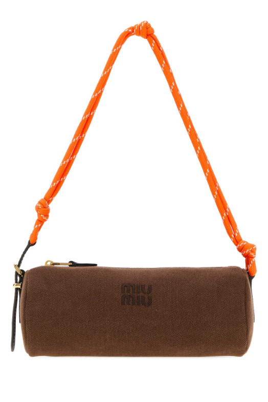 Brown gabardine shoulder bag MIU MIU (5NE8532IA7)
