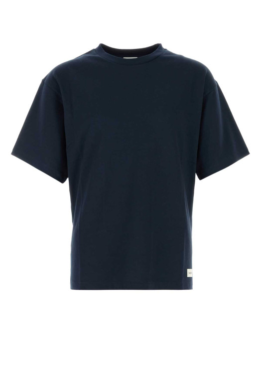 Navy blue cotton and modal t-shirt SAINT LAURENT (798933Y37RY)