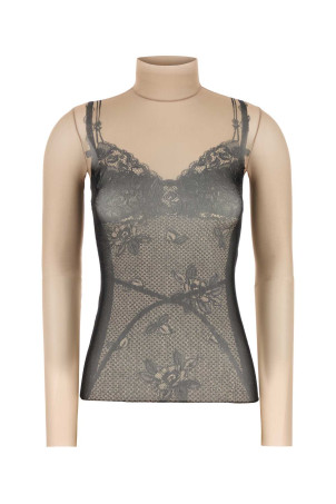 Printed stretch tulle top BALENCIAGA (8292144F4B4)