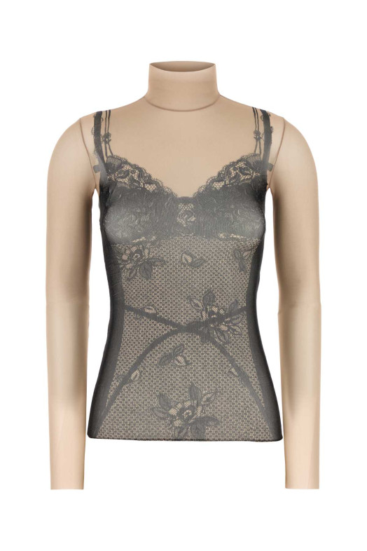 Printed stretch tulle top BALENCIAGA (8292144F4B4)