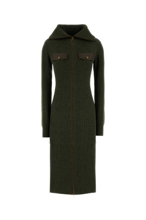 Olive green wool blend Utility cardigan ZIMMERMANN (9555TF261)