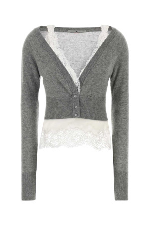 Grey cashmere cardigan ERMANNO SCERVINO (D492N300APPYU)