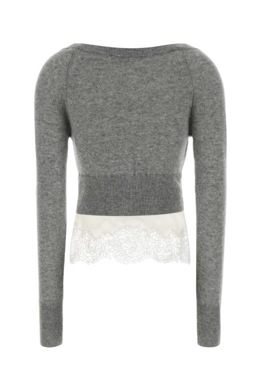 Grey cashmere cardigan ERMANNO SCERVINO (D492N300APPYU)