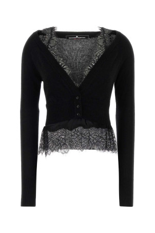 Black cashmere cardigan ERMANNO SCERVINO (D492N301APPYU)