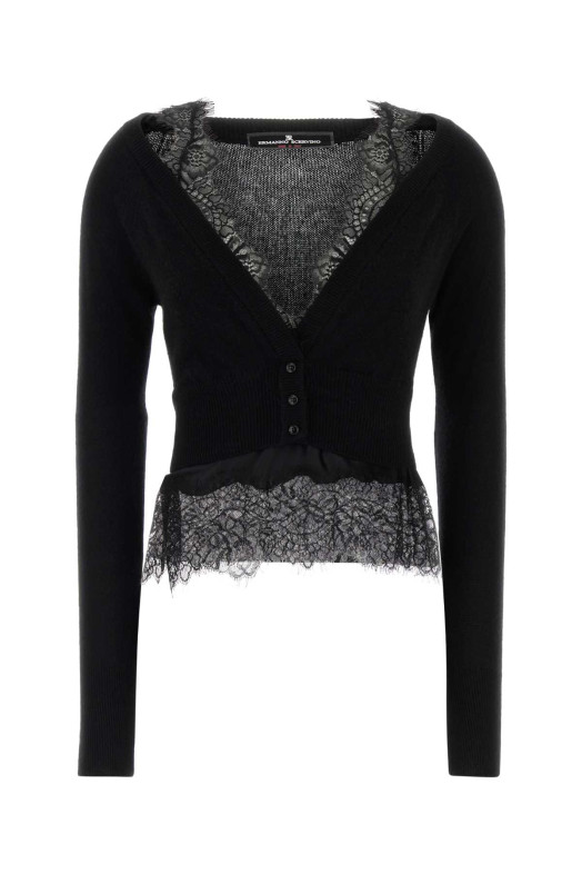 Black cashmere cardigan ERMANNO SCERVINO (D492N301APPYU)