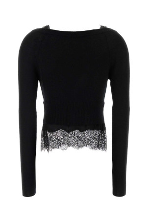 Black cashmere cardigan ERMANNO SCERVINO (D492N301APPYU)