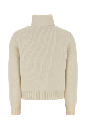 Ivory knit and polyester cardigan MONCLER (L20939B00041M4281)