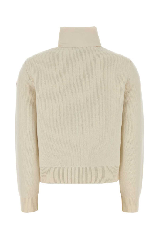 Ivory knit and polyester cardigan MONCLER (L20939B00041M4281)