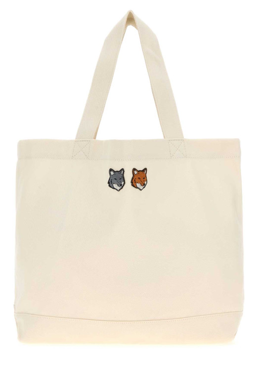 Ivory canvas shopping bag MAISON KITSUNE (MRUBT23WW0096)