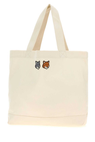 Ivory canvas shopping bag MAISON KITSUNE (MRUBT23WW0096)