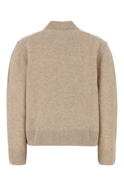 Melange beige wool cardigan MAISON KITSUNE (MRWKC01KT1006)
