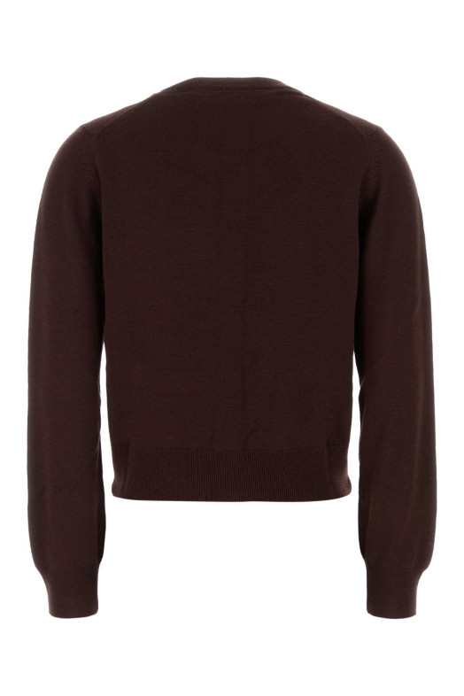 Chocolate wool cardigan MAISON KITSUNE (PW00502KT1181)