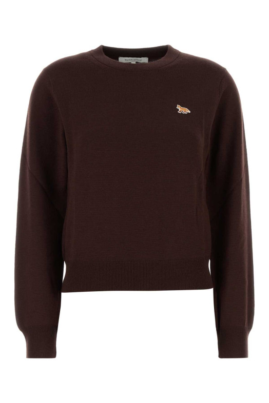 Chocolate wool sweater MAISON KITSUNE (PW00801KT1181)