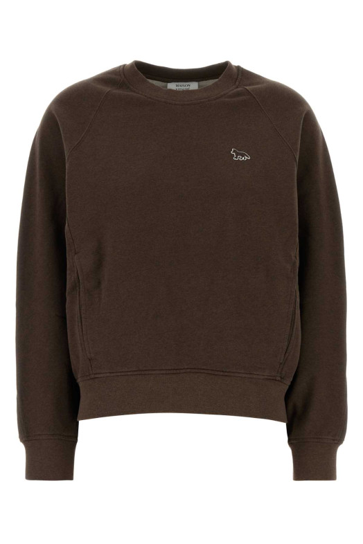 Хлопковая толстовка коричневого цвета MAISON KITSUNE (QW00303KM0342)