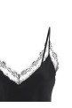 Silk Lingerie Top with Lace Black