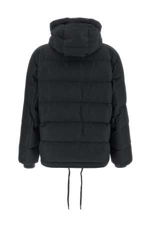 Down jacket with knit and jewel details Black