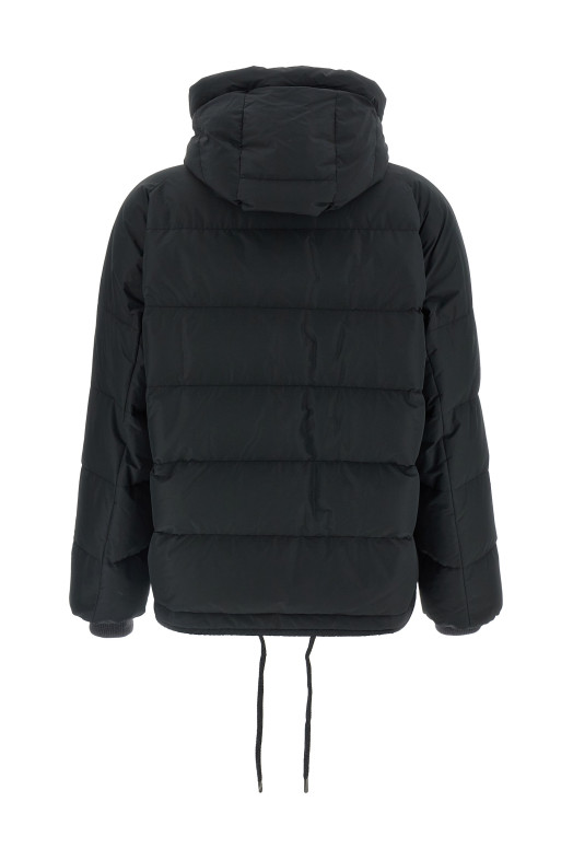 Down jacket with knit and jewel details Black