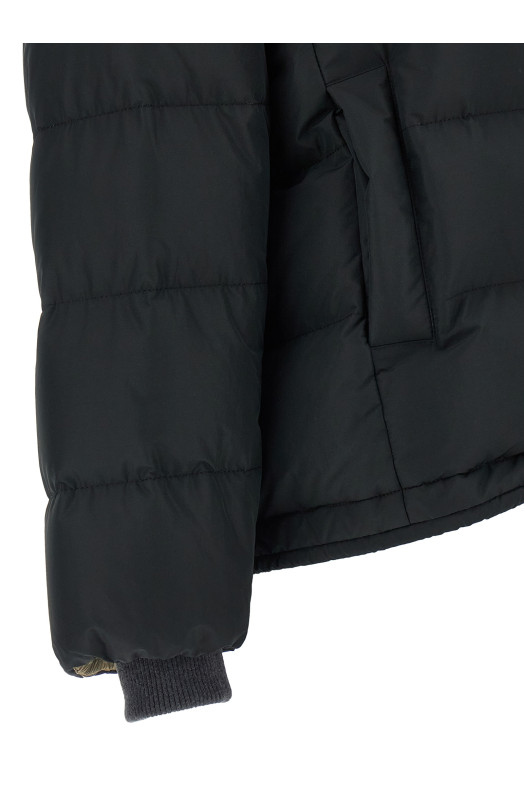 Down jacket with knit and jewel details Black