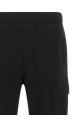 'Diagonal Raised Fleece' pants with Lens detail Black