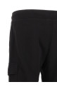 'Diagonal Raised Fleece' pants with Lens detail Black