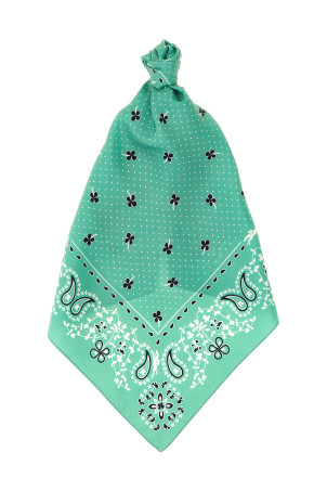 'French Bandana' print scarf  Green