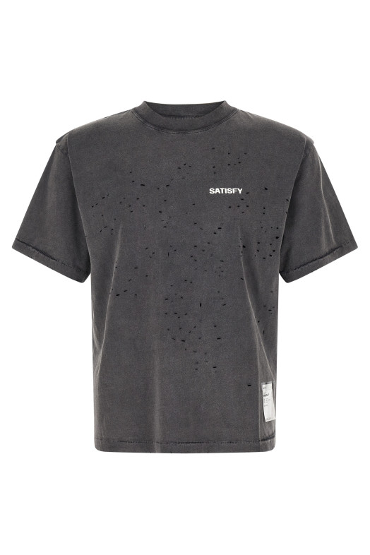 T-shirt with openwork details Gray