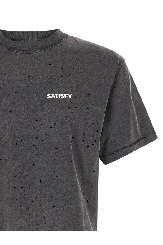 T-shirt with openwork details Gray