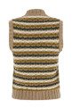 Shetland acquard knit vest Beige