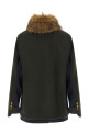 Wool coat with fur insert Green