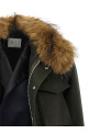 Wool coat with fur insert Green