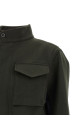 Wool coat with fur insert Green