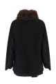 Wool coat with fur insert Black