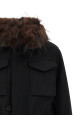 Wool coat with fur insert Black