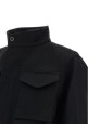 Wool coat with fur insert Black