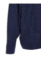 'Seicento' cardigan with rhinestones and hood Blue