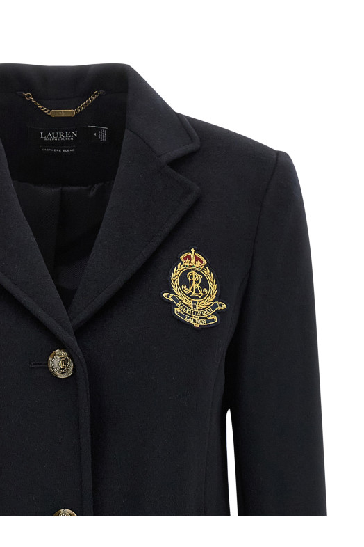 Coat with embroidery Blue