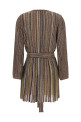 V-neck and belt dress Multicolor