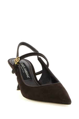 Suede slingbacks Brown