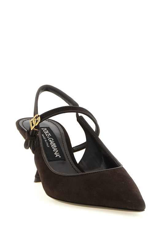 Suede slingbacks Brown