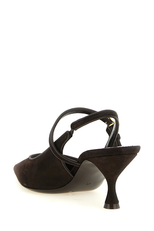 Suede slingbacks Brown