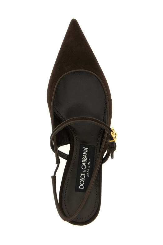 Suede slingbacks Brown