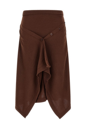 Button asymmetrical skirt Brown