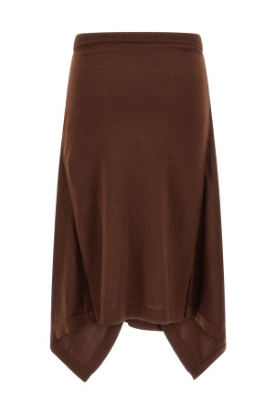 Button asymmetrical skirt Brown