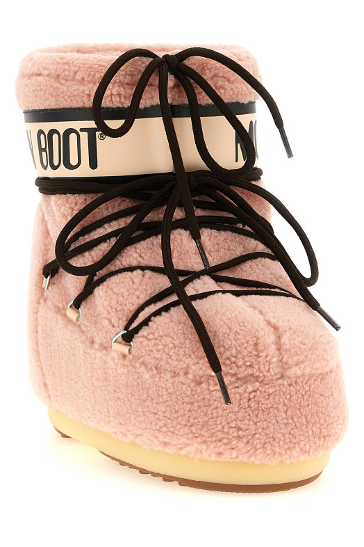 Icon Low Fleece ankle boots Pink