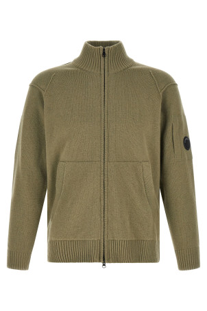 'Lambswool GRS' cardigan with Lens detail Green