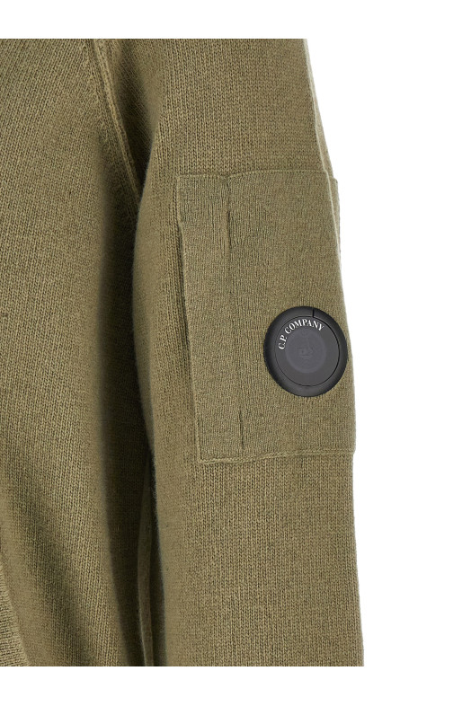 'Lambswool GRS' cardigan with Lens detail Green