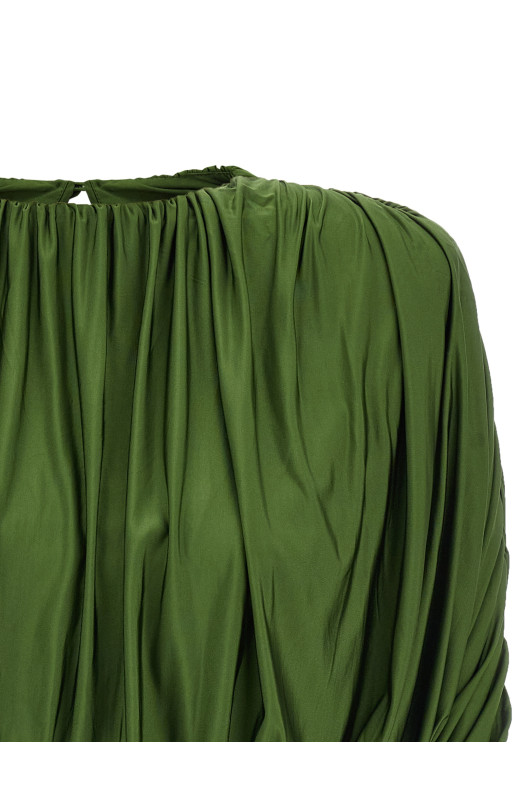 Short top with ripples Green