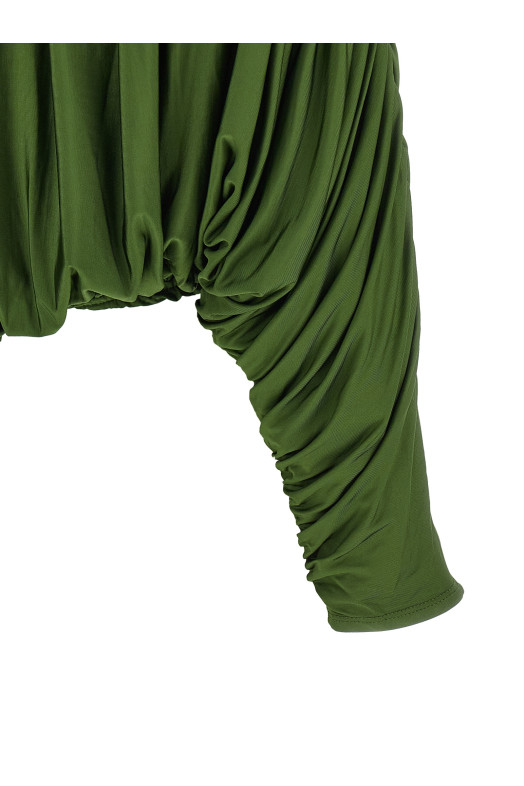 Short top with ripples Green